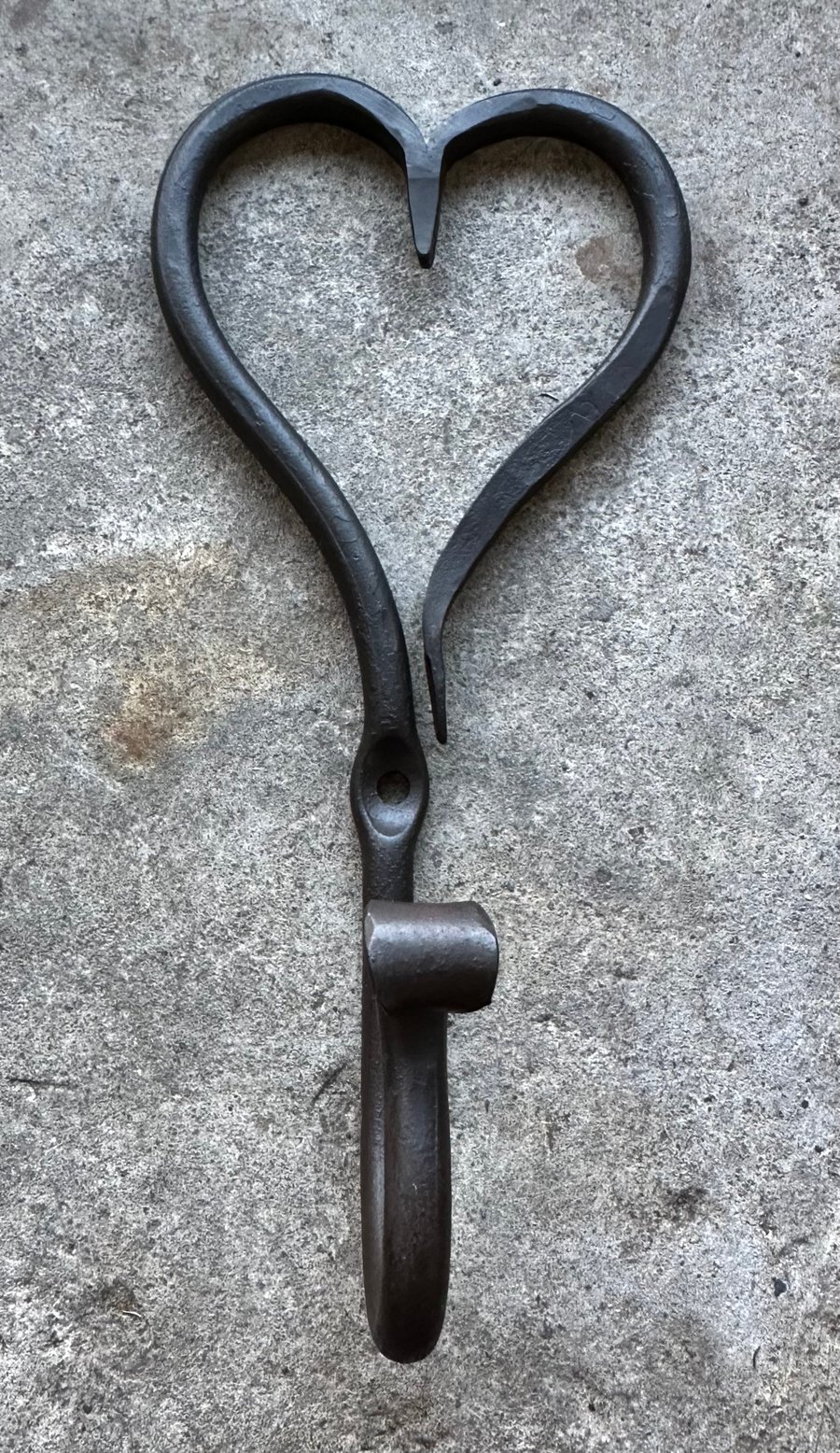 Heart Hook Iron Coat Hook Blacksmith Made Folksy