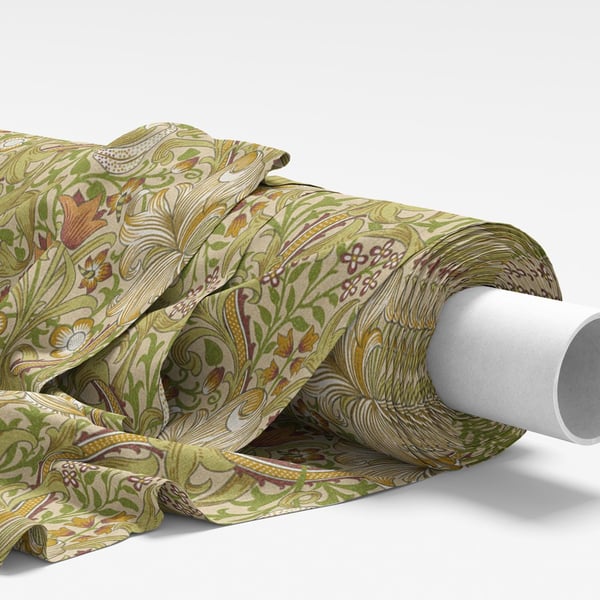 William Morris Fabric - Golden Lily Cornsilk Yellow - Soft Furnishing Fabric