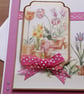 Best Wishes Card - Pink - Spring Garden - Image 2