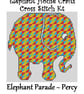 Elephant Parade Cross Stitch Kit Percy Size Approx 7" x 7"  14 Count Aida
