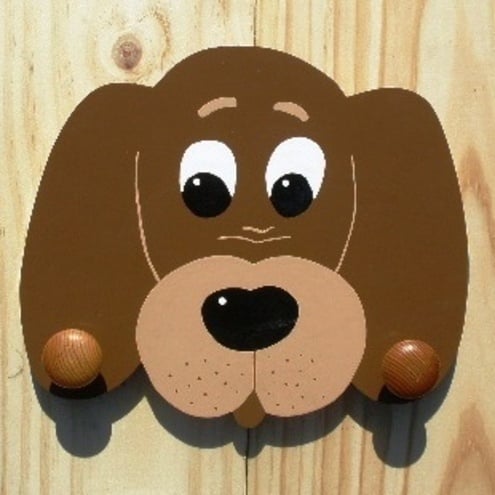 Childrens painted coat hook - Dog