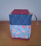 Quilted Pigs cotton zipped carton pouch