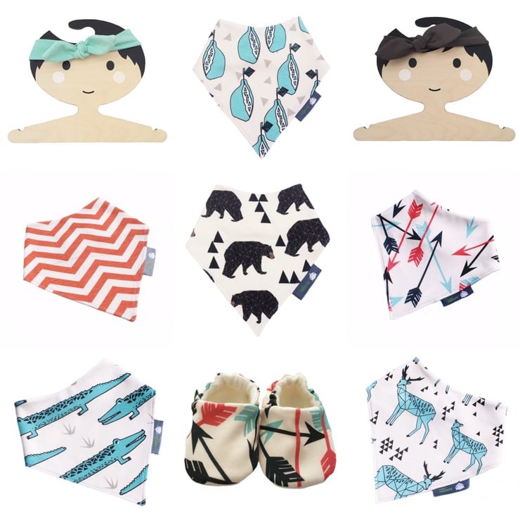Milinane Set of 2 Bandana Bibs - Tiger