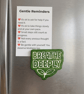 Breathe Deeply handmade green fridge magnet with A7 Gentle Reminders card