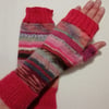 Hand knitted fingerless gloves - MULTICOLOURED