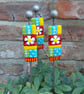 Multi Coloured Metal & Fused Glass Plant Stakes, Colourful Planter Decor - Image 5