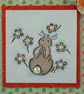 Handmade, any occasion card - bunny and flowers - Image 2