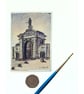 Original ACEO Mini Watercolour and  Ink Painting Royal William Yard, Plymouth