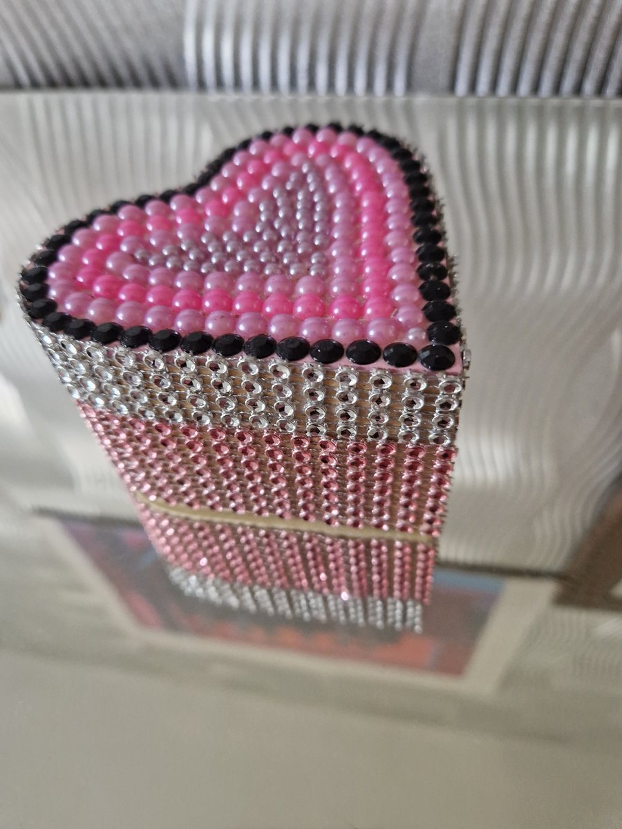 Heart shaped wooden box. 