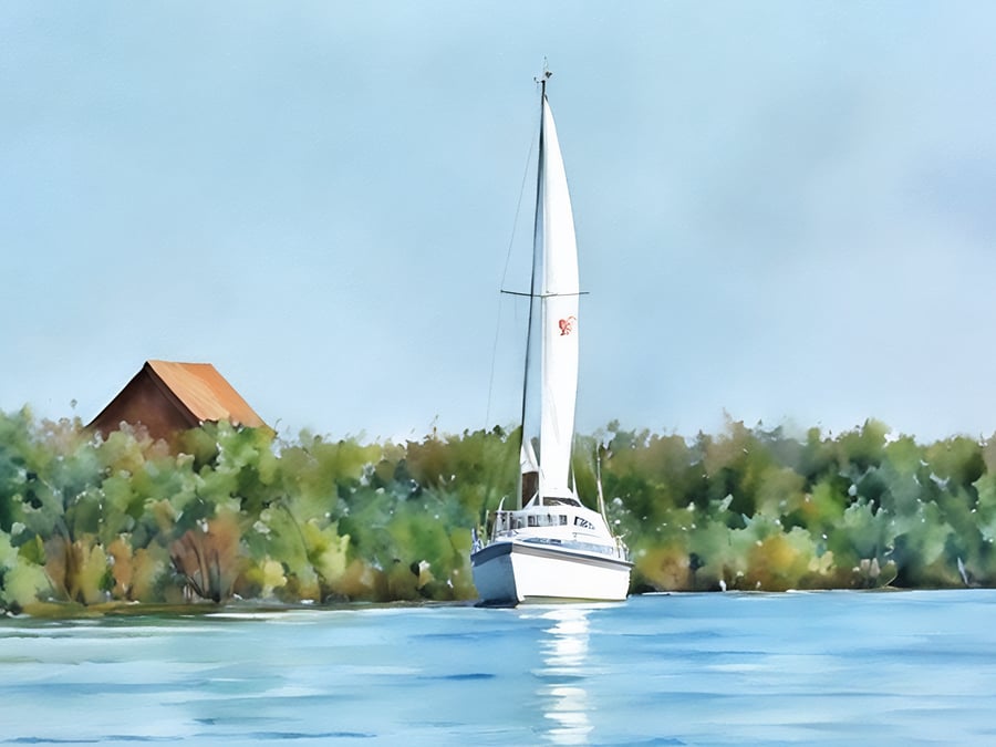 Sailing Boat Suffolk A5 Greeting Card 