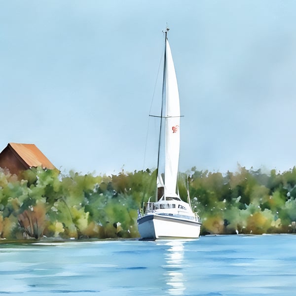 Sailing Boat Suffolk A5 Greeting Card 