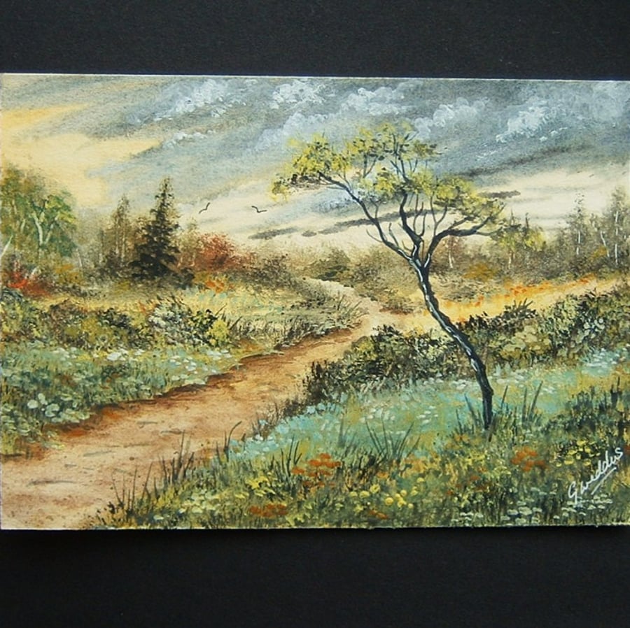 landscape art painting original watercolour ref 575