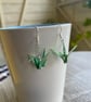 Origami crane bird earrings with sterling silver ear hook  - Image 4