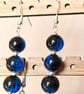 Blue Crackle Glass & Silver Drop Earrings - Handmade Jewellery - Image 4