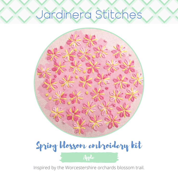 Apple blossom embroidery kit - Folksy