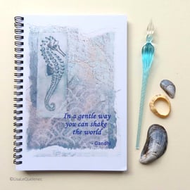Shake the world inspirational quote lined A5 journal notebook jotter
