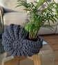 Ammonite basket, crochet shell, home decor, plant holder, nautilus, fossil - Image 1