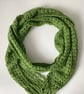 COTTON  and SILK scarf. 'Wayside' . Lightweight , all-seasons. Grass green. - Image 3