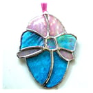 Easter Egg Suncatcher Stained Glass Handmade Turquoise Pink 