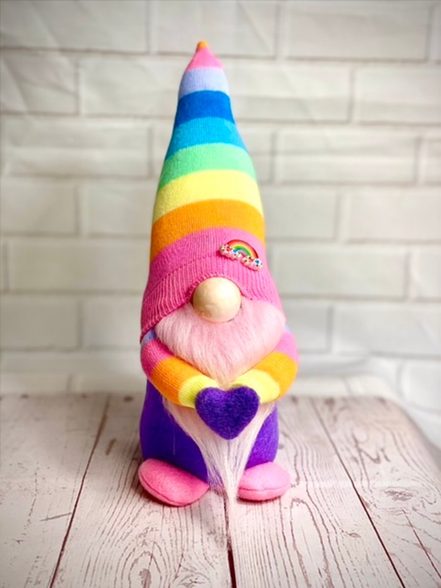 Pastel Pink Rainbow Gnome 