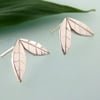 Stylised leaf design earrings