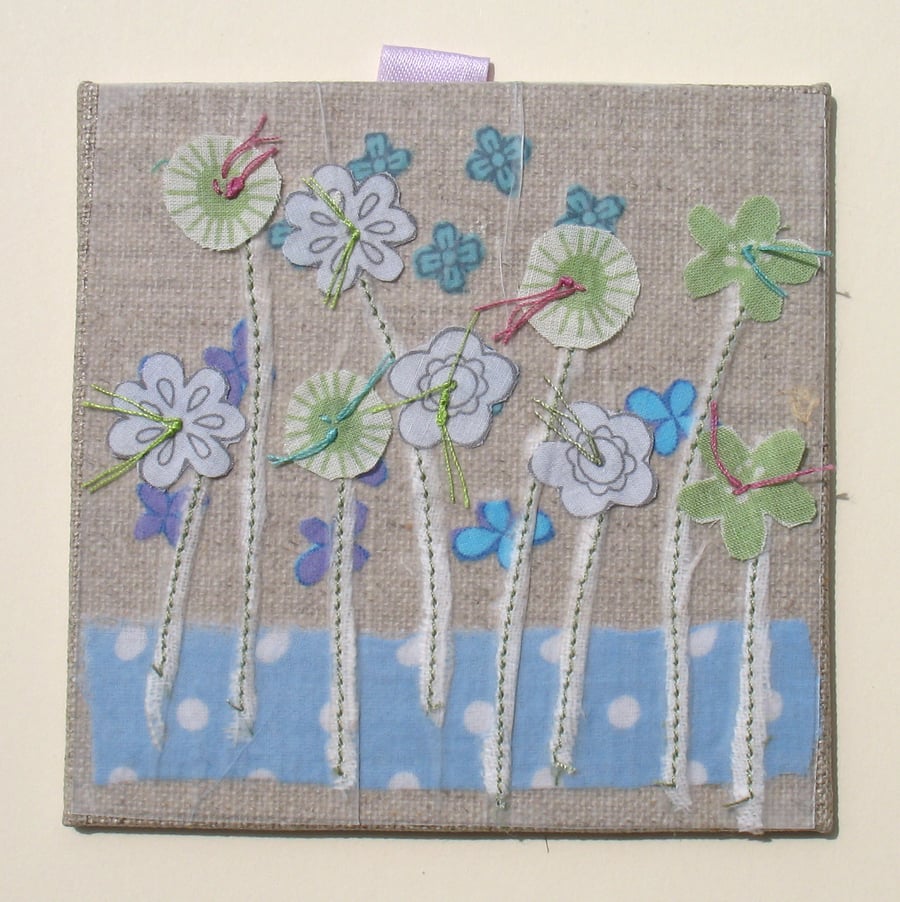 Blue meadow textile canvas