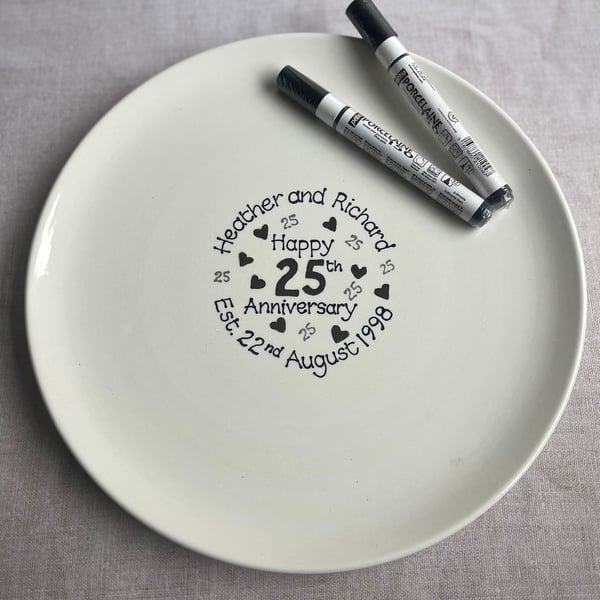 Personalised Anniversary Signature Platter