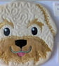 A Handmade Coffee Table Mug Rug Applique Embroidered and Quilted 