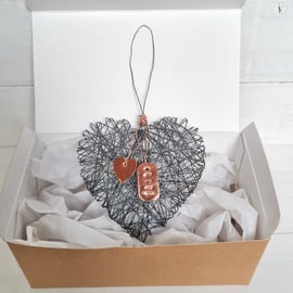Wire Hanging Heart with Love Charms Gift