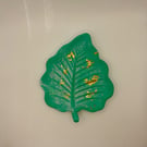 Eco resin leaf shaped trinket tray