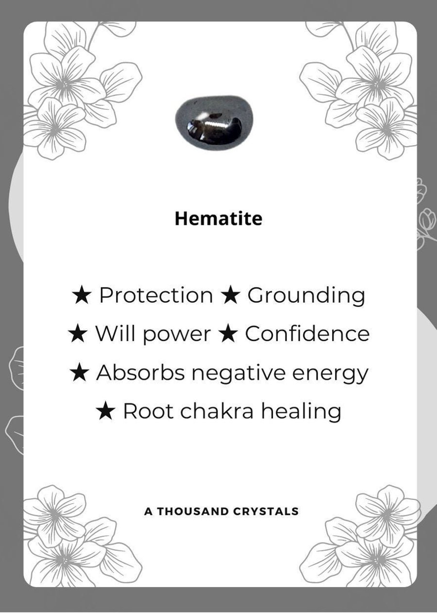 HEMATITE CRYSTAL, Healing Crystals and Stones, Gemstone, Stones, Tumbled Stone, 
