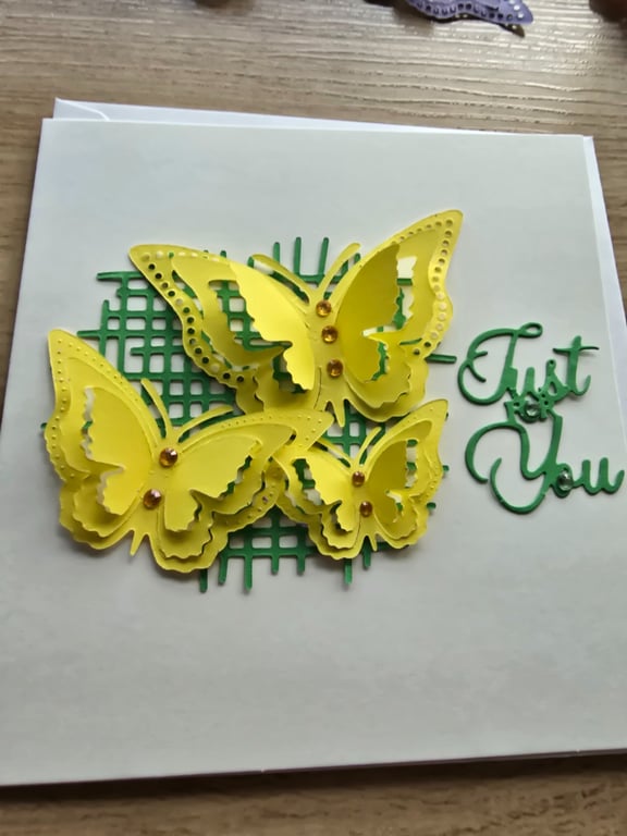 Handmade Greeting Card 3D butterflies 
