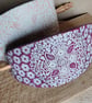 Extra-large leather hair barrette with wooden stick. Hand Stamped Hair Clip in W - Image 2