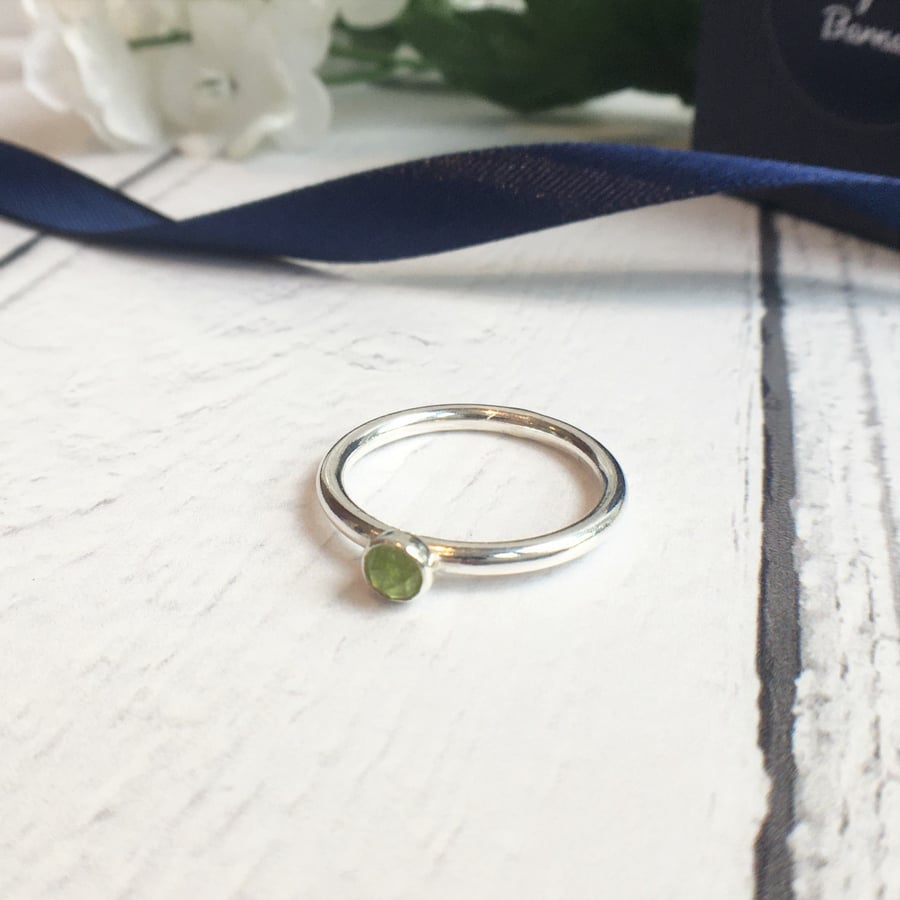 Peridot Eco Sterling Silver Ring