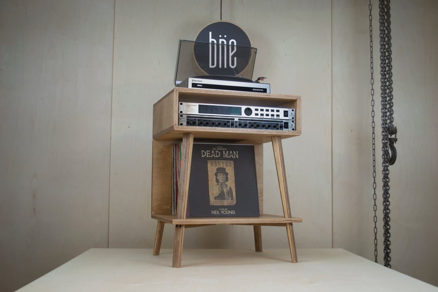 Retro Turntable Stand with shelf for an amplifier - MADE-TO-ORDER