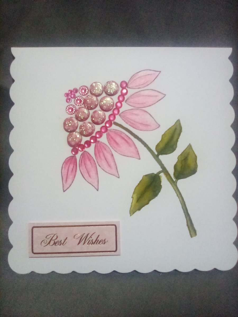 Floral all occasion watercolour handmade Best wishes card