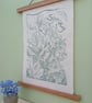 'Spring has Sprung', Lino Print in Sage Green on Natural Lokta Paper - Image 2