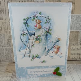 Cute mice Christmas card