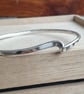 Twisted silver bangle, Wave bracelet, Oval ladies bangle - Image 1