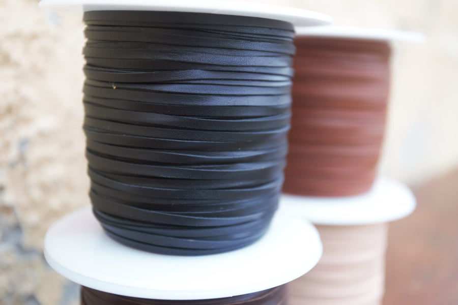 Kangaroo Leather Lace 3mm premium quality Black 1m