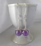 Large Amethyst Flower Bud Earrings with Sterling Silver
