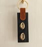 Leather and  Cowrie Shell Bead Keyring - Image 5