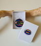 Large, round 'patchwork' fused glass pendant - Image 5