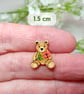 Red Poppy Pin, Handmade Tiny Teddy Bear Brooch, August Birth Flower Badge - Image 4