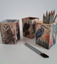 Handmade Decoupaged Wooden Holder with Birds - Image 3