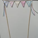 Fabric bunting cake topper. 