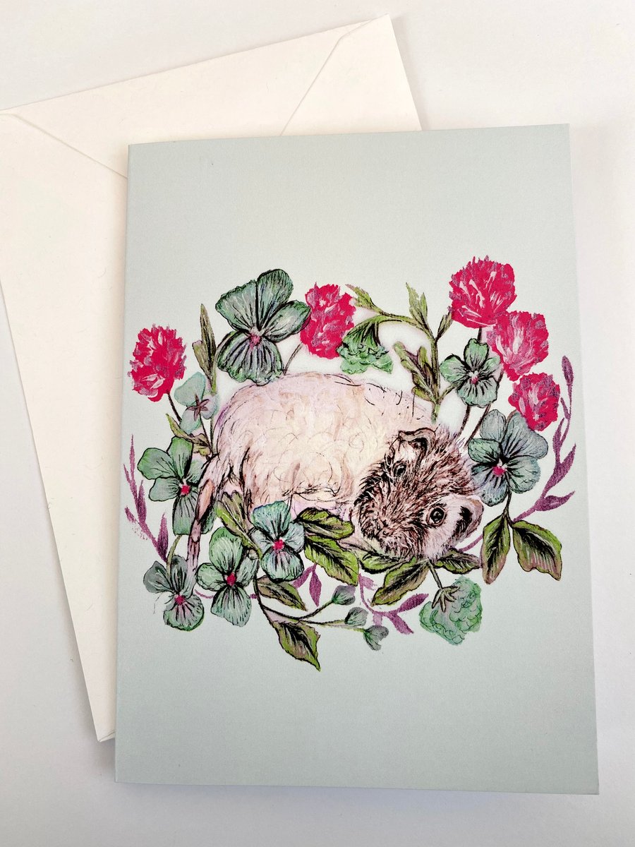 Guinea Pig Blank Greetings Card