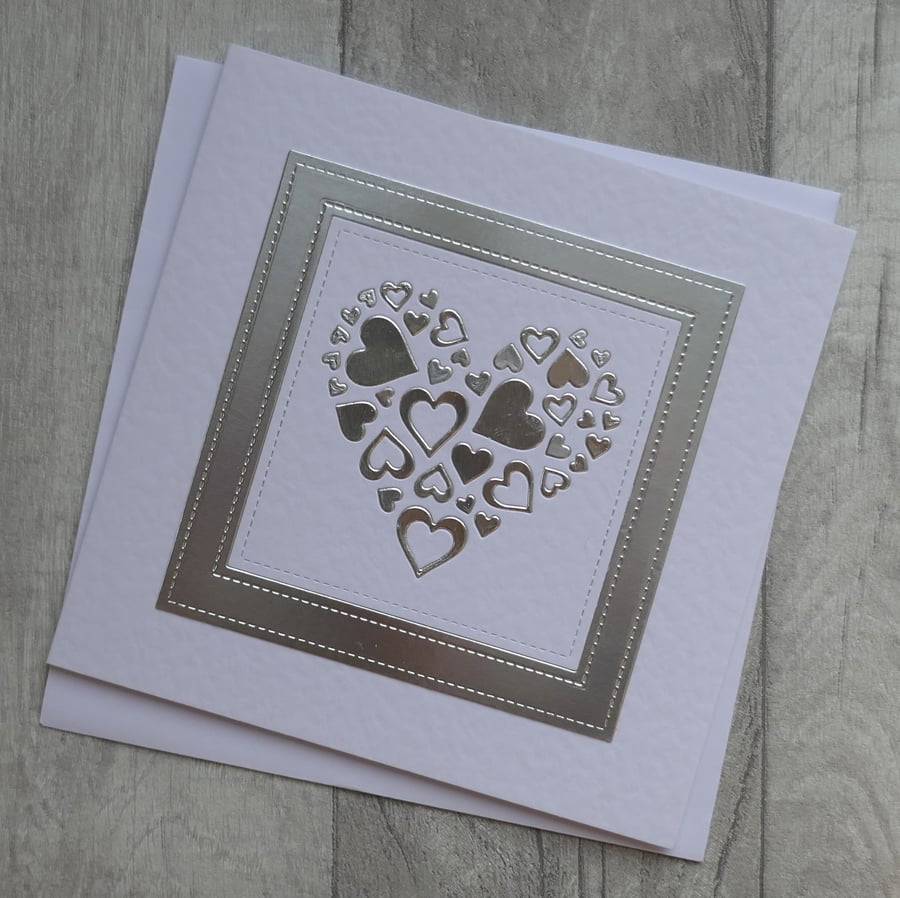 Silver Heart of Hearts - Anniversary or Love Card