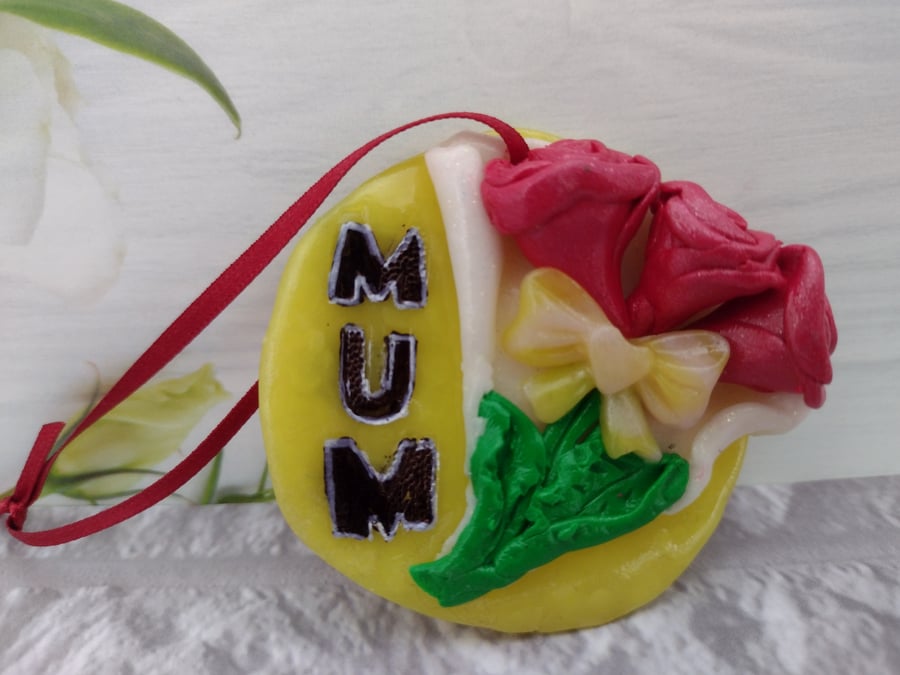 Red Rose Hanging Decoration, Mum Decoration