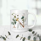 Personalised Ceramic Mug & Coaster , Birthday gift for Grandma, Nana, Nanny